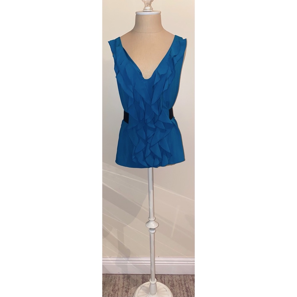 Turquoise Bebe ruffle top